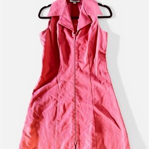 Sleeveless coral Zip-Front Dress